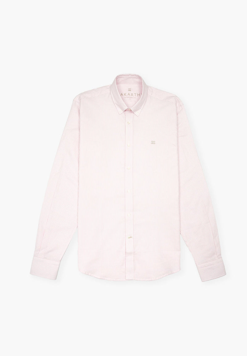 Camisa Oxford Rayas Rosa Palo