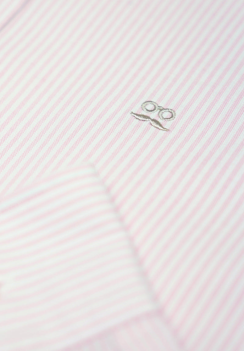 Camisa Oxford Rayas Rosa Palo